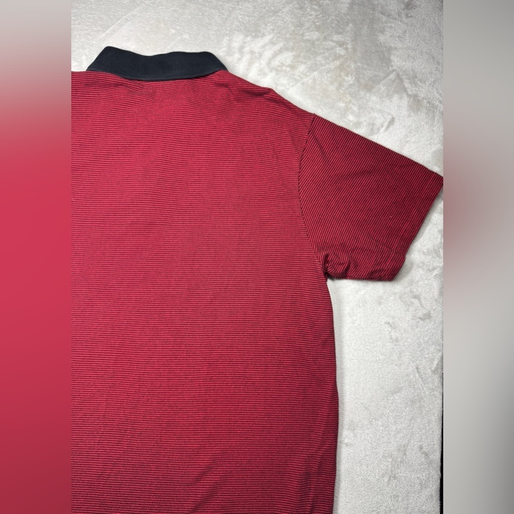 Quicksilver Men’s Mercury Red Black Striped Surf Beach Polo Shirt Size XL - Picture 12 of 15